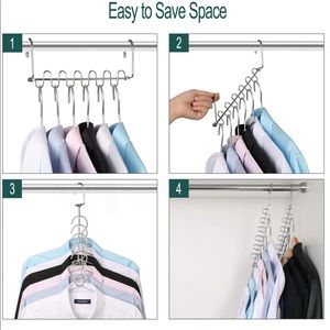 Giftol Metal Space Saver Hangers 12 Slots Magic Cascading Hanger Closet Wardrobe